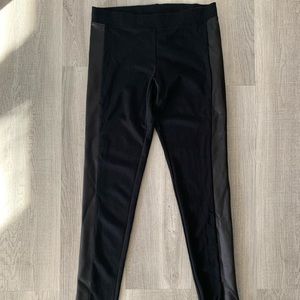 Black leggings with faux leather
